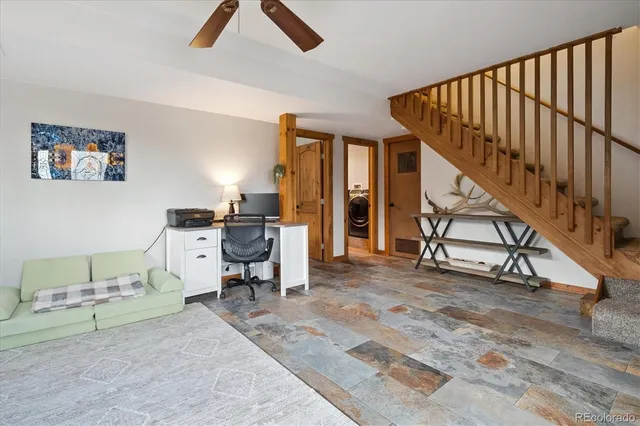 a living room with furniture