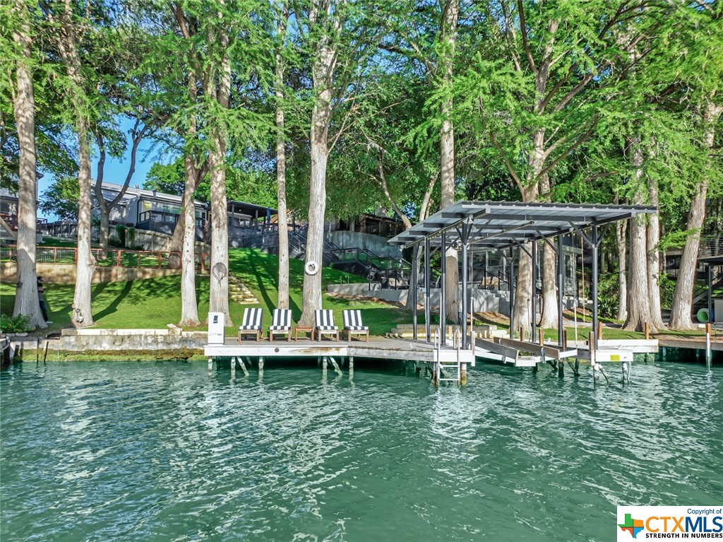 a garden view with a sitting space