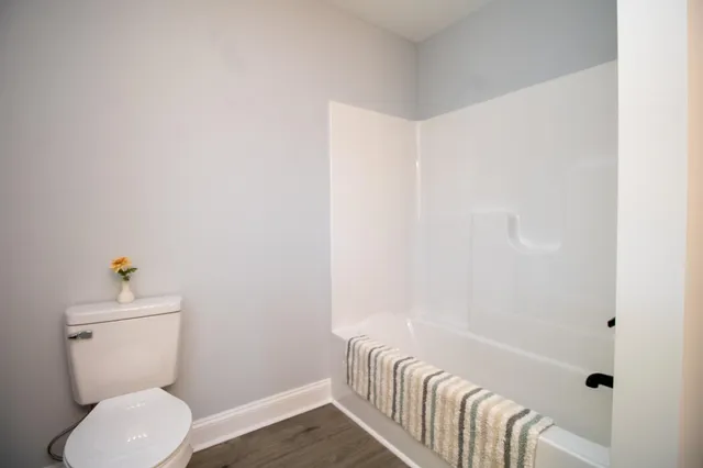 a bathroom with a toilet and a bathtub