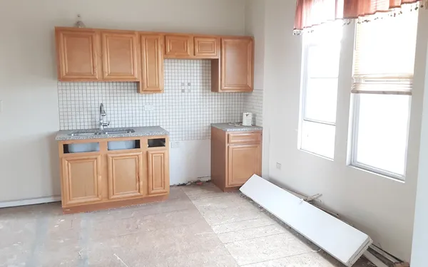a bathroom with a sink and mirror