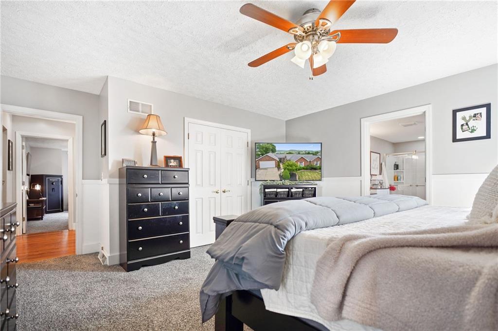 364 Ridge Avenue Canonsburg, PA 15317 - Photo 12 of 25 The master suite with ceiling fan and walk in closet.