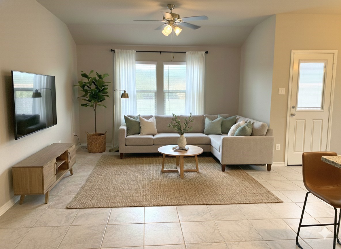 610 Legrand Street Brenham, TX 77833 - Photo 3 of 14 a living room with furniture and a flat screen tv