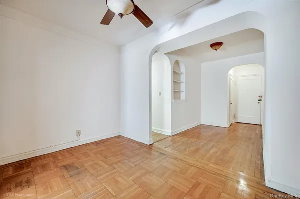 a view of a room with a closet