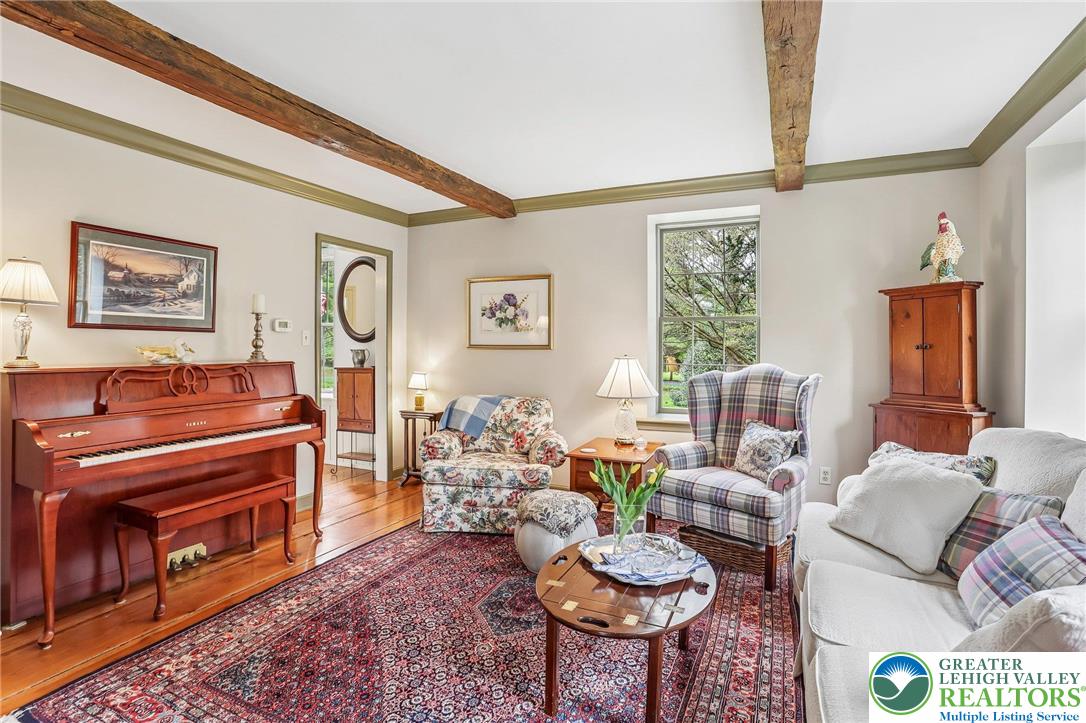 3811 Lilac Road Allentown, PA 18103 - Photo 5 of 74 Formal Living room with exposed beams, leading from Foyer.