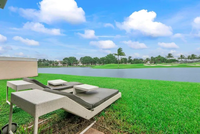 an aerial view of a house with a garden