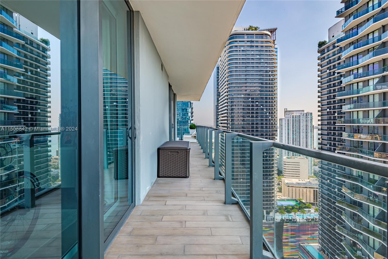 88 Southwest 7th Street, Unit 3301 Miami, FL 33130 - Photo 39 of 54 a balcony with view of outdoor space