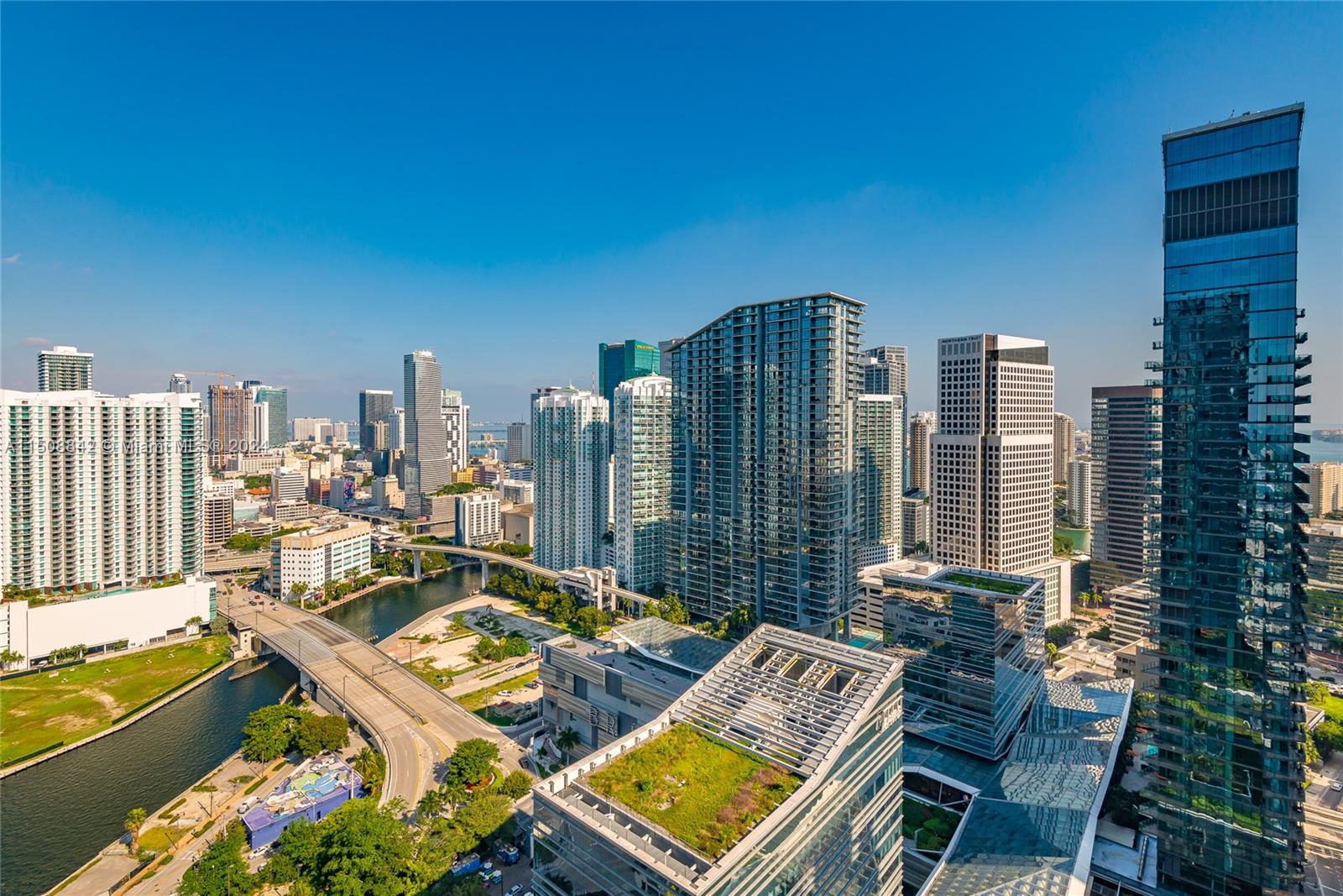 88 Southwest 7th Street, Unit 3301 Miami, FL 33130 - Photo 43 of 54 a view of city from balcony with furniture