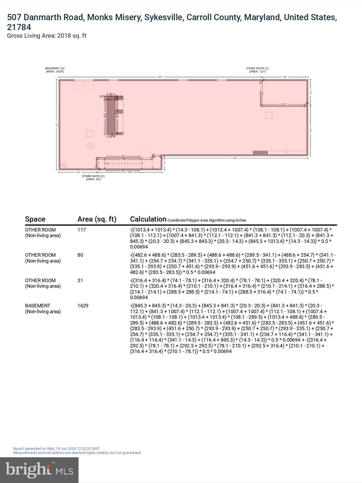 507 Danmarth Road Sykesville, MD 21784 - Photo 32 of 33 GLA Floorplan
