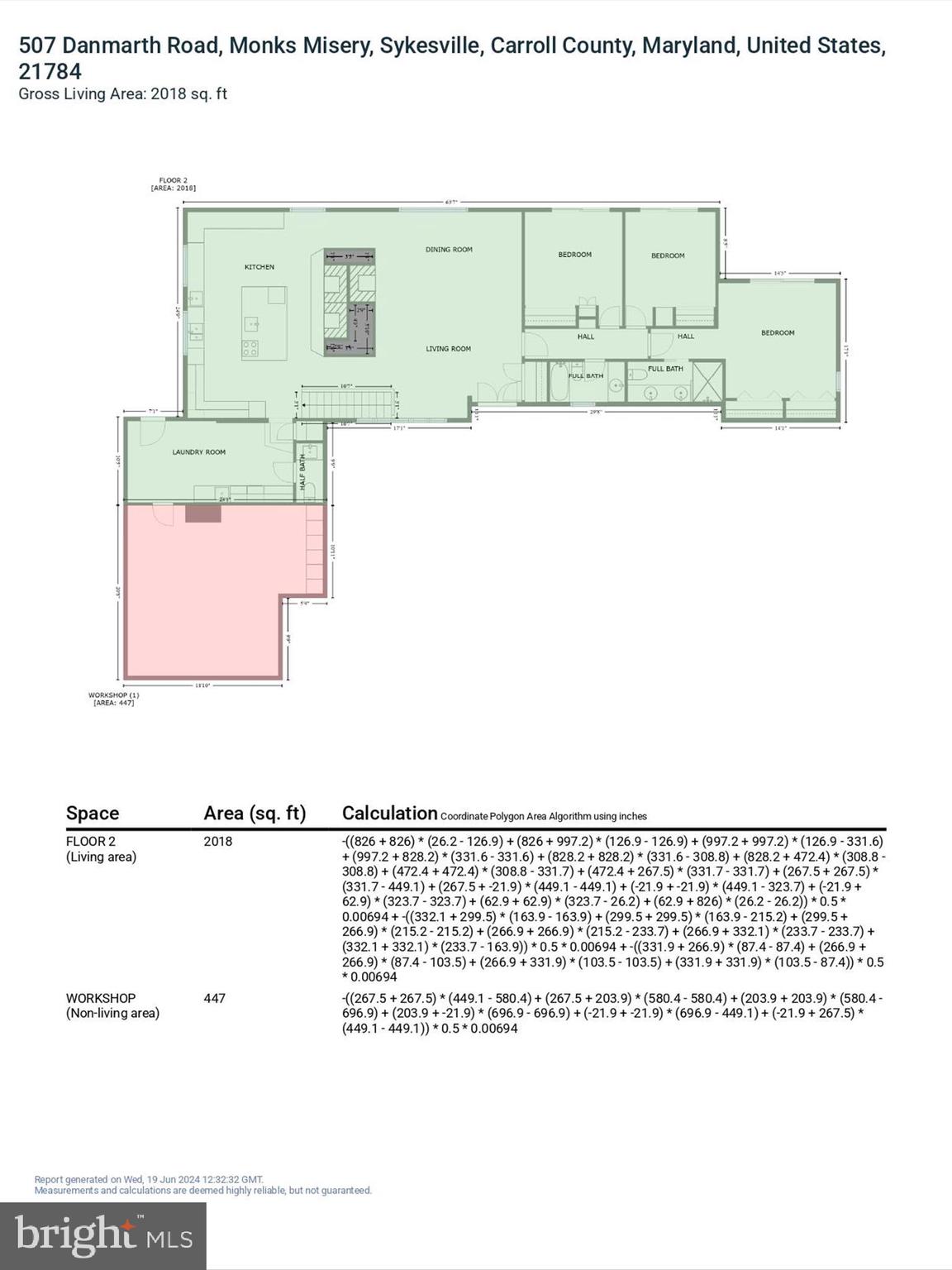 507 Danmarth Road Sykesville, MD 21784 - Photo 33 of 33 GLA Floorplan