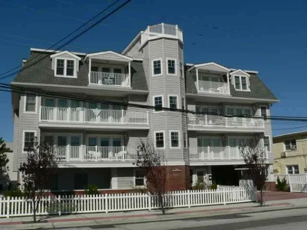 a front view of residential houses