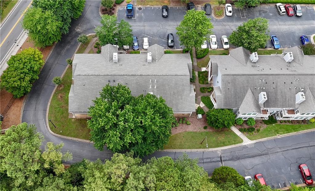 1007 Olde Mill Lane Norcross, GA 30093 - Photo 32 of 32 an aerial view of a house with a garden