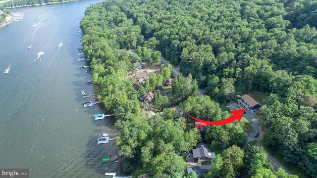 a view of a lake with a mountain