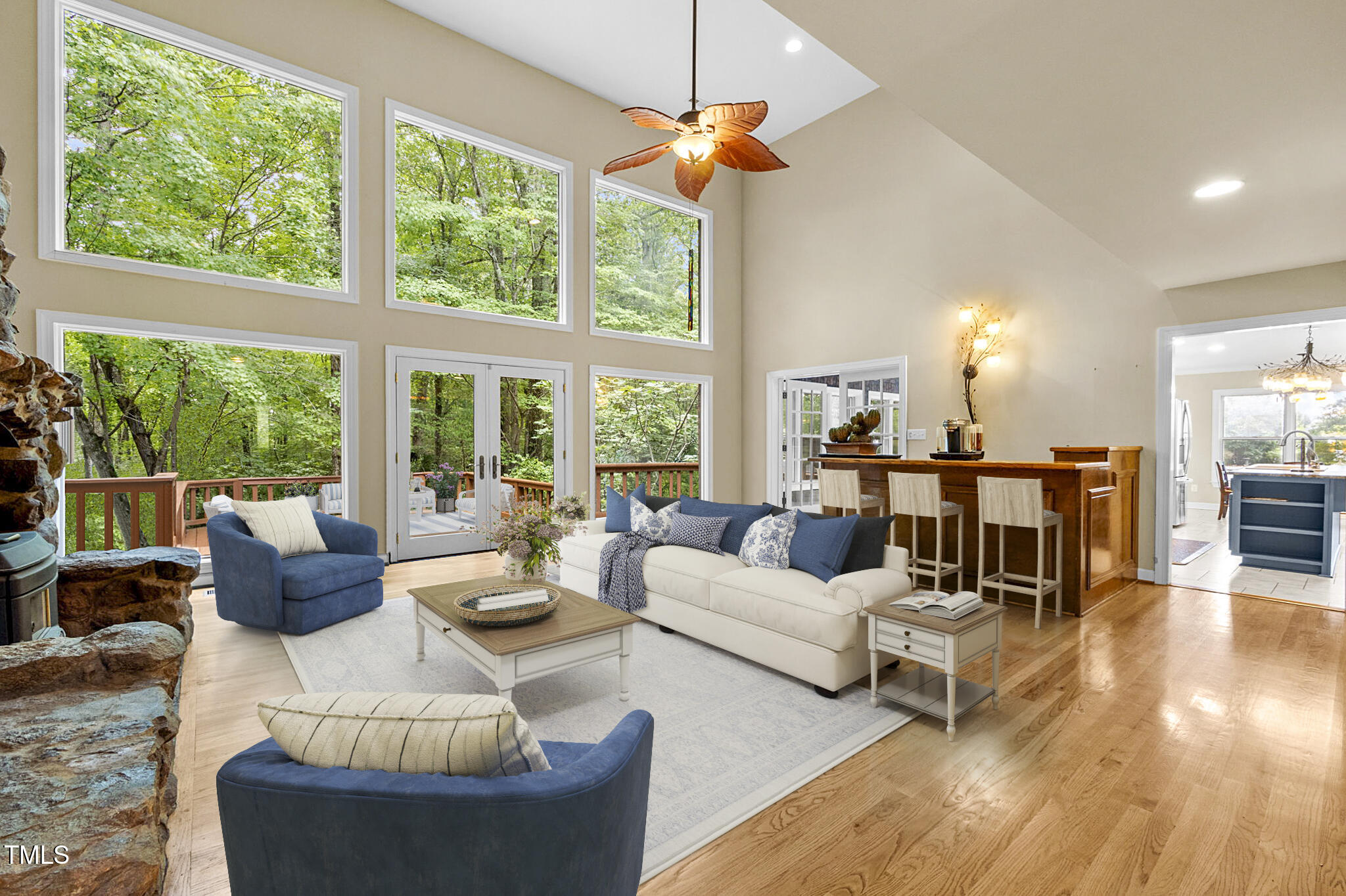 4811 New Sharon Church Road Hillsborough, NC 27278 - Photo 16 of 84 a living room with furniture and a large window