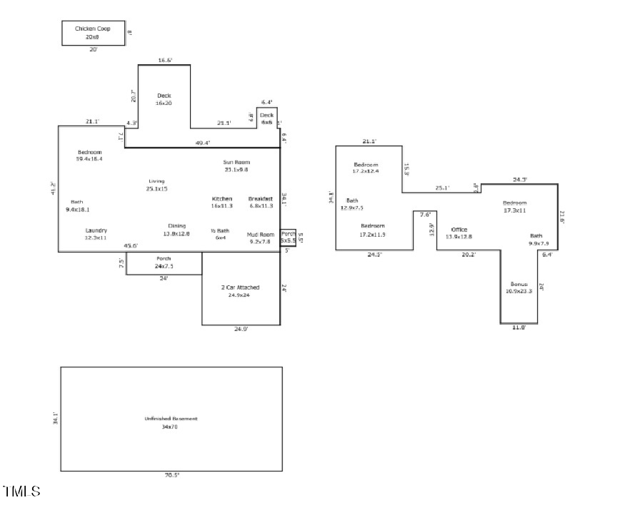 4811 New Sharon Church Road Hillsborough, NC 27278 - Photo 83 of 84 a picture of a floor plan