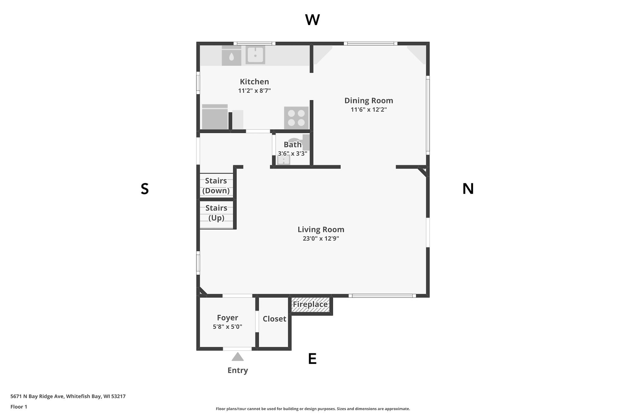 5671 North Bay Ridge Avenue Whitefish Bay, WI 53217 - Photo 36 of 39 Bumped out foyer allows living room to be little bit bigger.