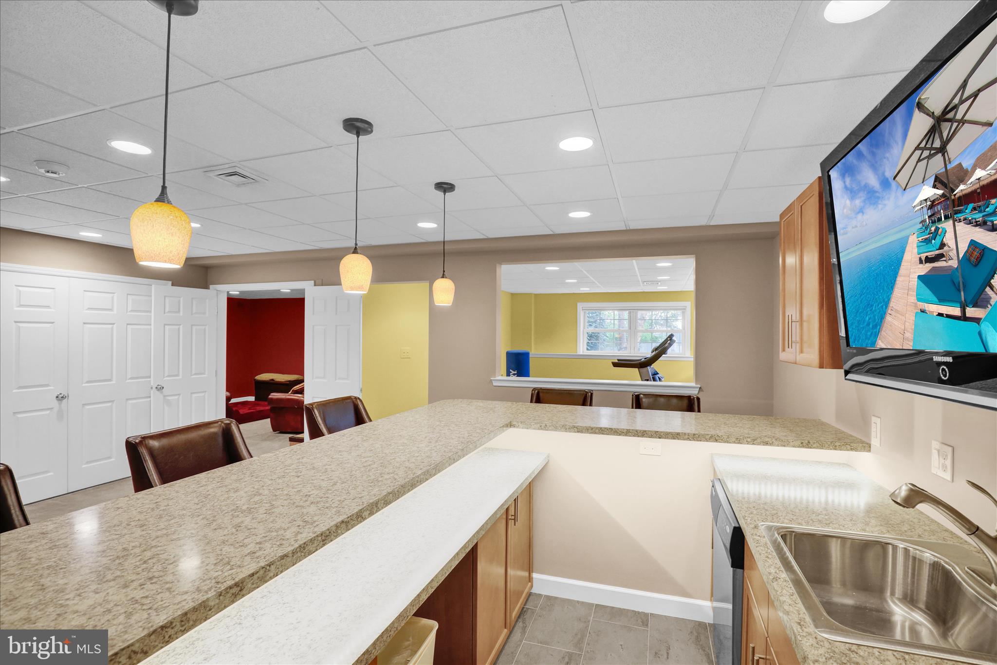 35 Pacific Avenue Sinking Spring, PA 19608 - Photo 29 of 63 a large kitchen with stainless steel appliances a large counter top a stove a sink and a refrigerator