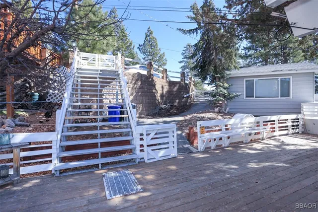 a view of outdoor space and deck