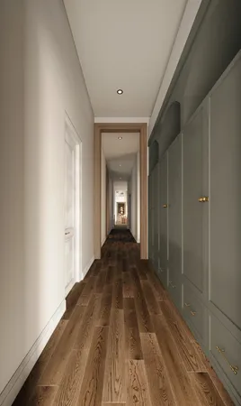 a view of a bedroom from a hallway