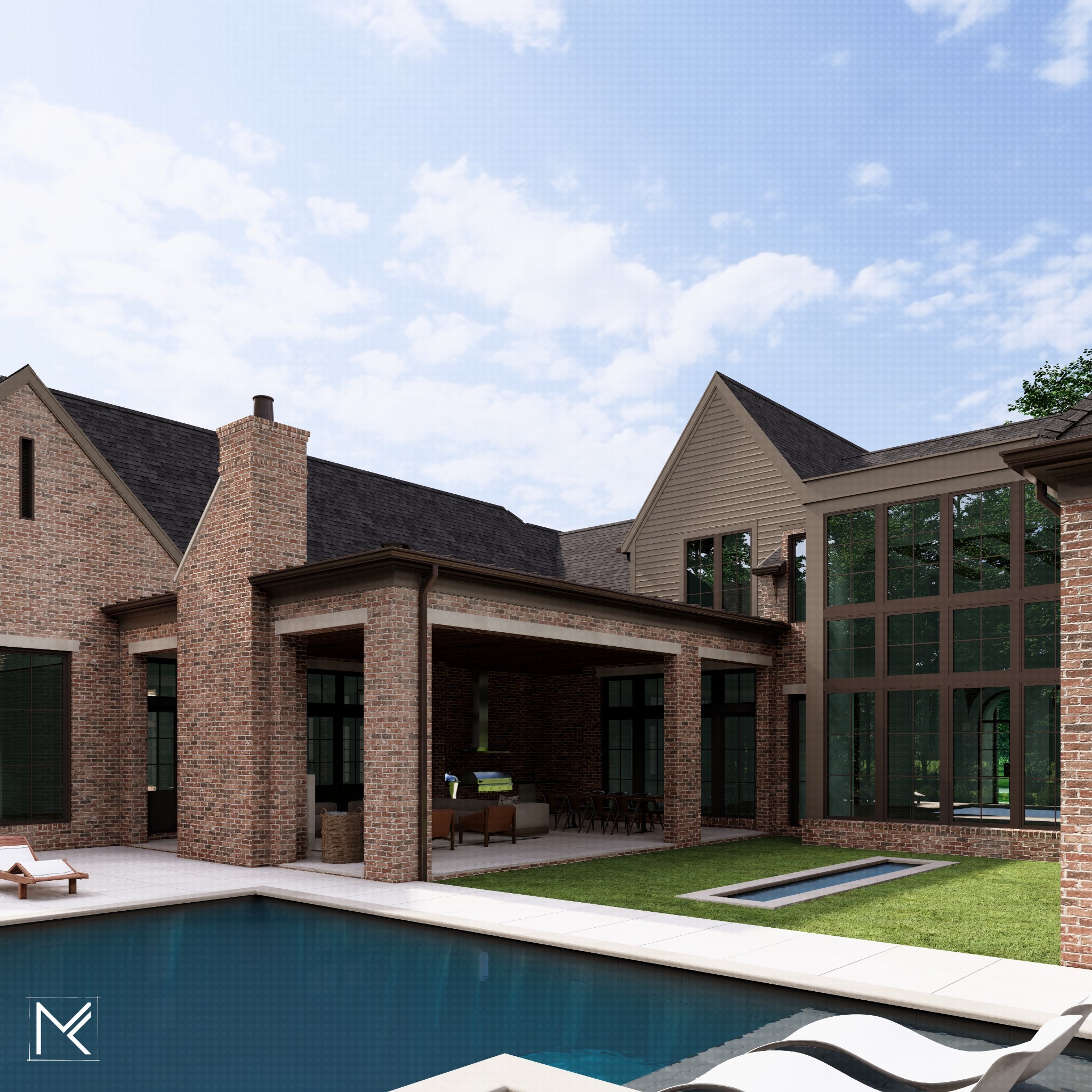 5218 Meadow Lake Road Brentwood, TN 37027 - Photo 22 of 33 a view of a house with floor to ceiling windows and a yard