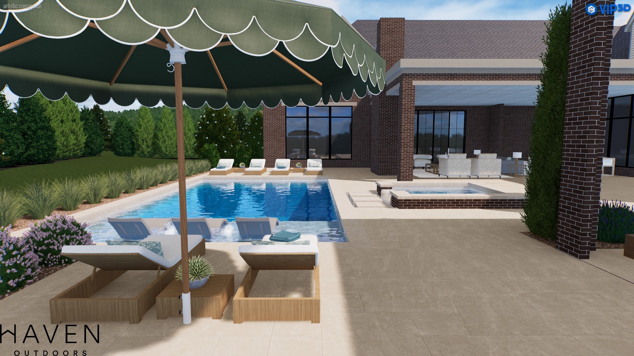 5218 Meadow Lake Road Brentwood, TN 37027 - Photo 26 of 33 a view of a patio with table and chairs under an umbrella
