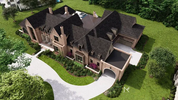 an aerial view of a house