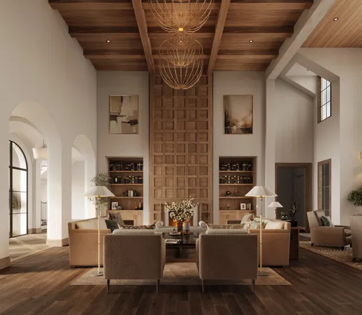 a living room with fireplace furniture and a wooden floor