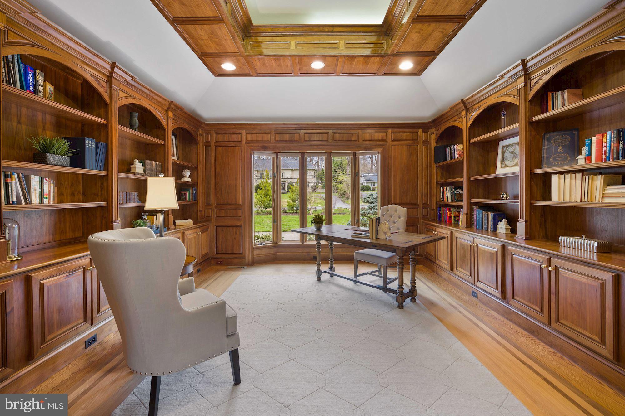 7118 Arrowood Road Bethesda, MD 20817 - Photo 9 of 59 Walnut-Paneled Library