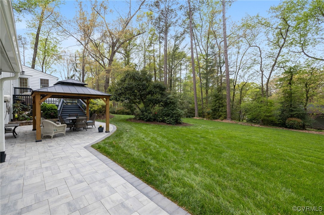 4 Westwick Road Henrico, VA 23238 - Photo 40 of 45 Back yard with stamped concrete, gazebo, large yar