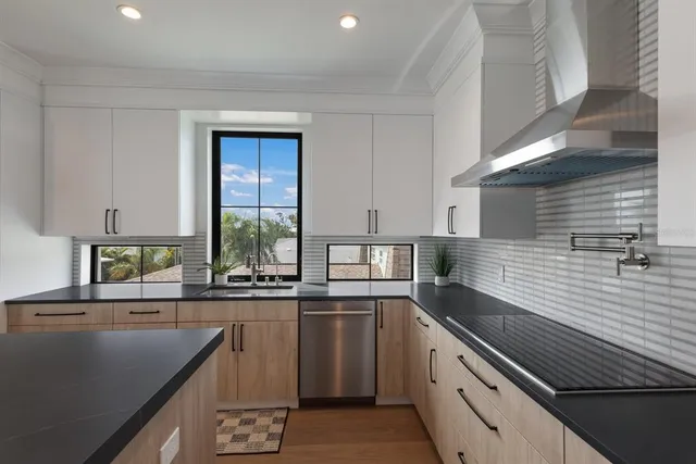 a living room with furniture