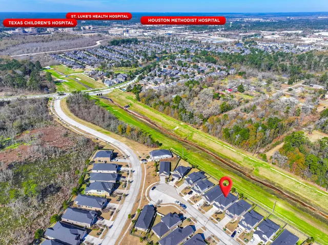 a view of a city with an outdoor space