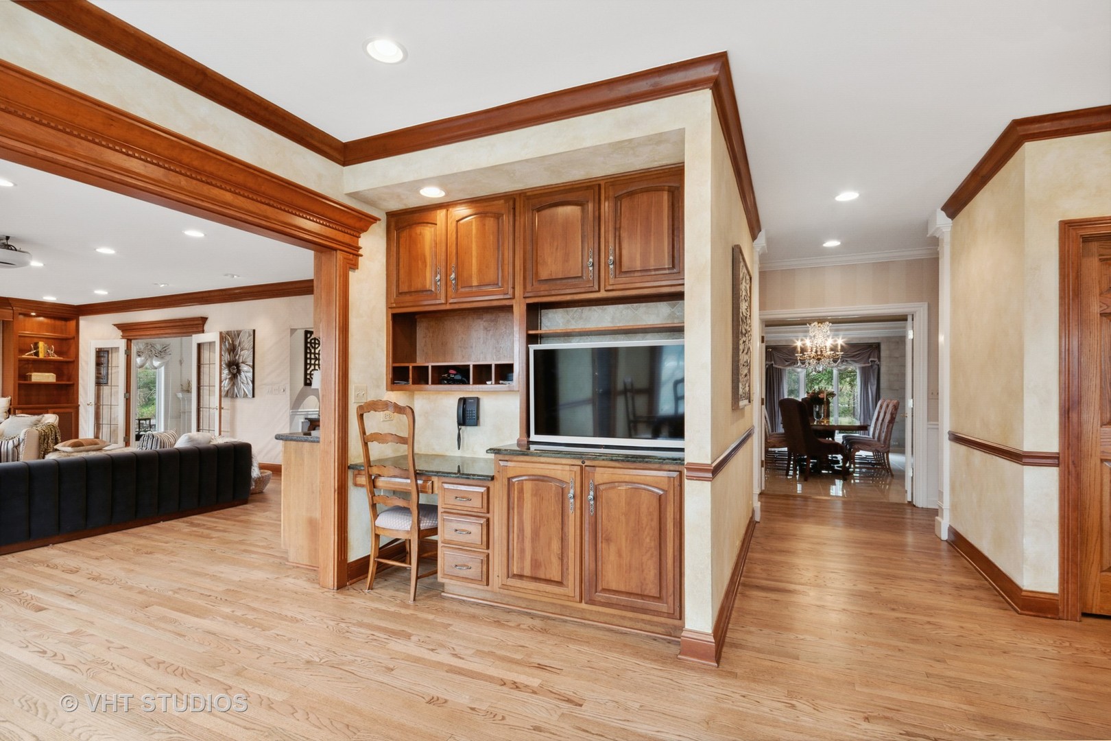 211 Otis Road Barrington Hills, IL 60010 - Photo 17 of 68 a living room with furniture wooden floor and a flat screen tv