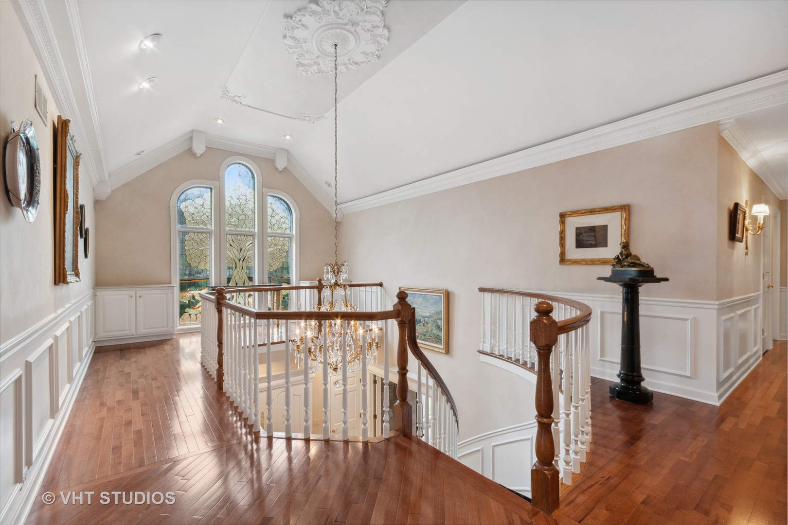 211 Otis Road Barrington Hills, IL 60010 - Photo 25 of 68 a view of a hallway with wooden floor and windows