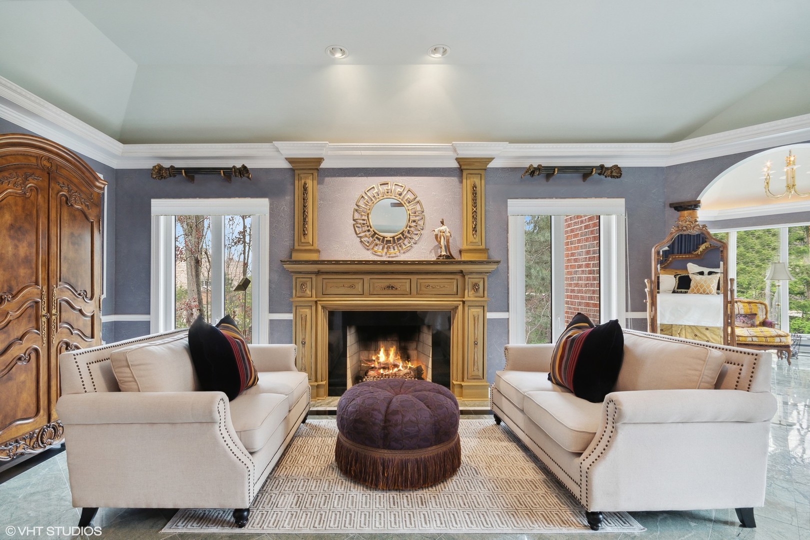 211 Otis Road Barrington Hills, IL 60010 - Photo 27 of 68 a living room with furniture and a fireplace