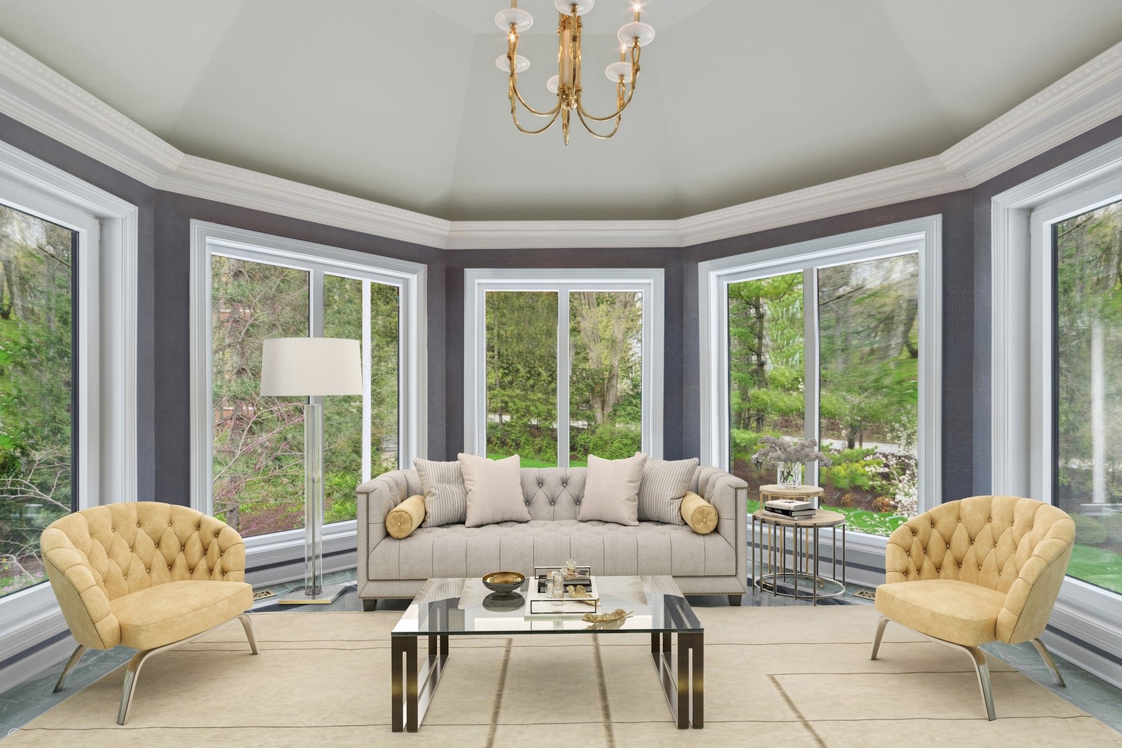 211 Otis Road Barrington Hills, IL 60010 - Photo 29 of 68 a living room with furniture and a large window