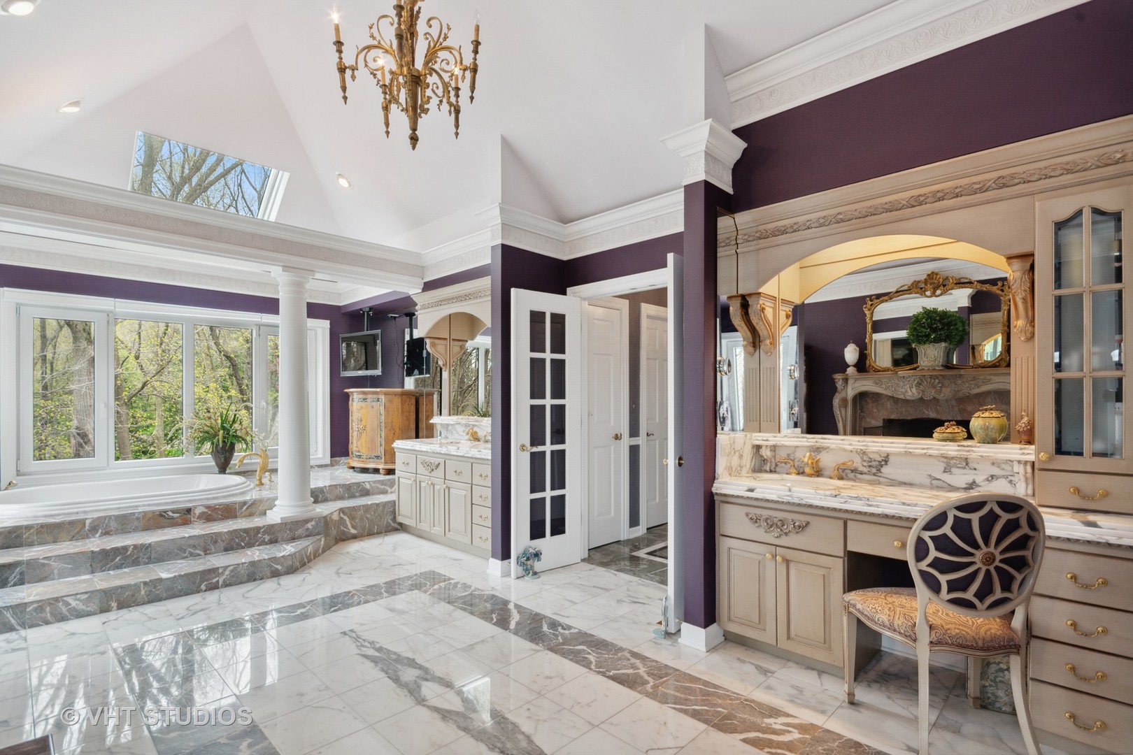 211 Otis Road Barrington Hills, IL 60010 - Photo 30 of 68 a living room with stainless steel appliances kitchen island granite countertop furniture and a large window