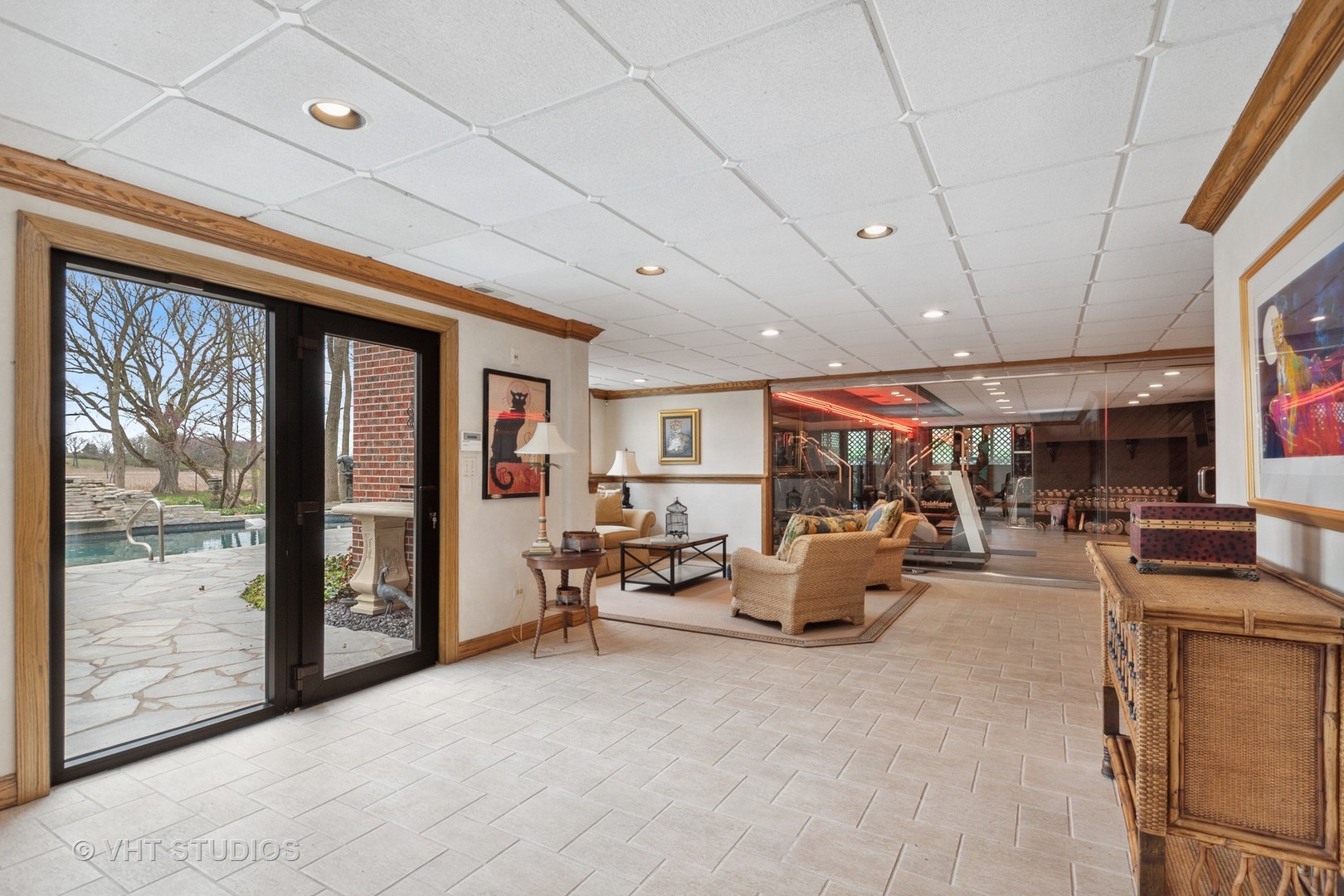 211 Otis Road Barrington Hills, IL 60010 - Photo 43 of 68 a living room with furniture large window and flat screen tv