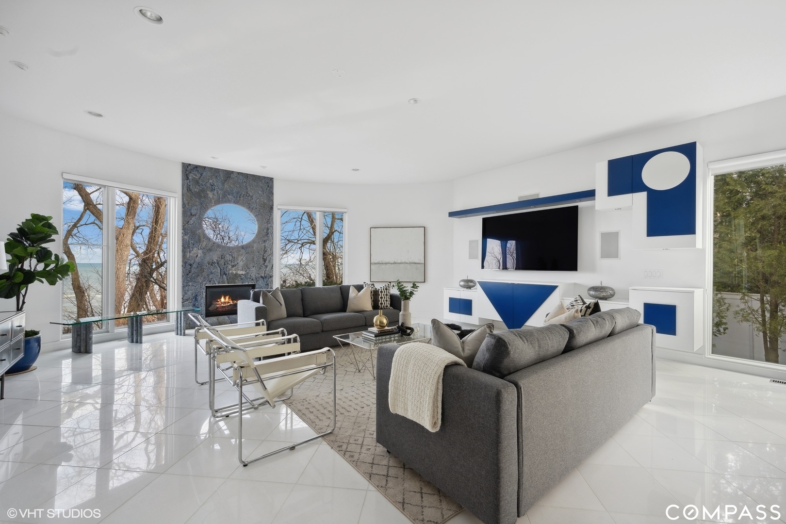 25 Aspen Lane Glencoe, IL 60022 - Photo 13 of 47 a living room with fireplace furniture and a flat screen tv