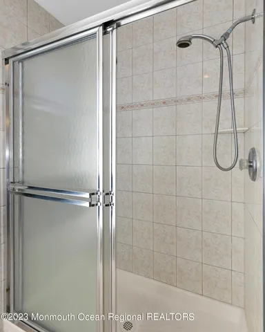 a bathroom with a shower