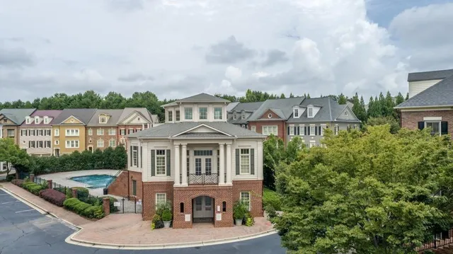 an aerial view of a house