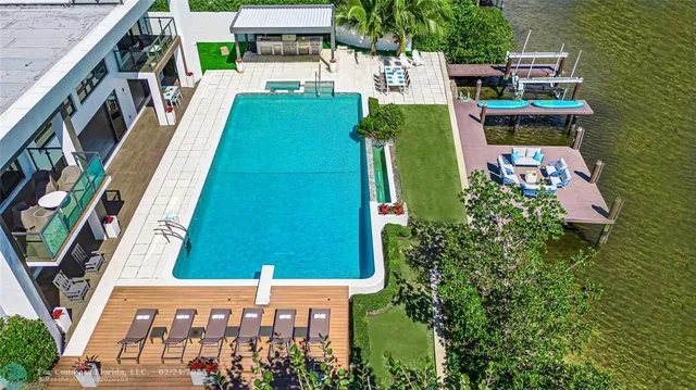 swimming pool view with a outdoor space