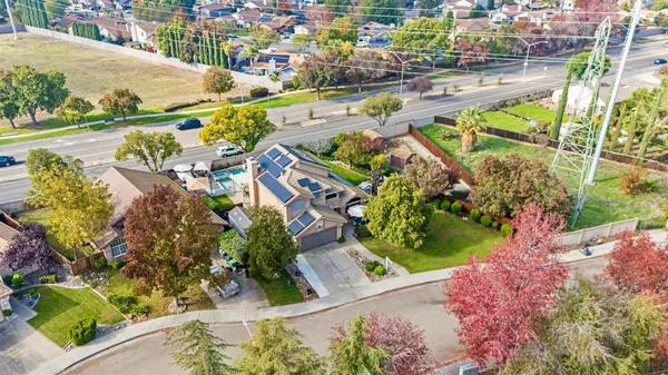an aerial view of a city