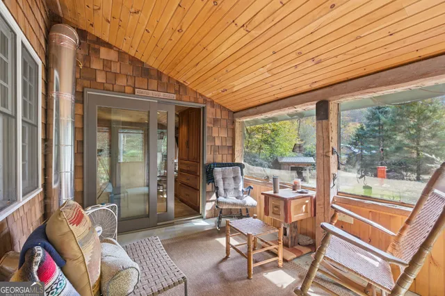 a outdoor living space with furniture