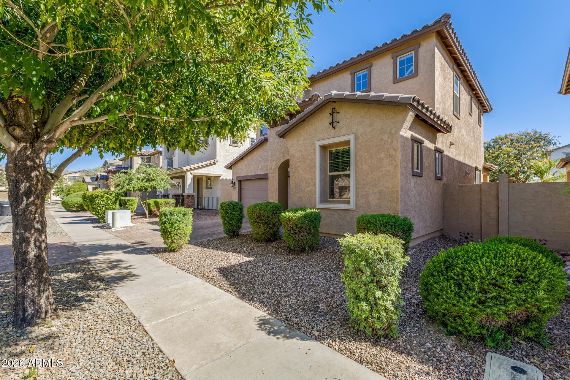 3469 East Indigo Street Gilbert, AZ 85298 - Photo 6 of 32 a view of a house with a yard plants and large tree
