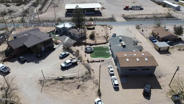 an aerial view of waterside residential houses