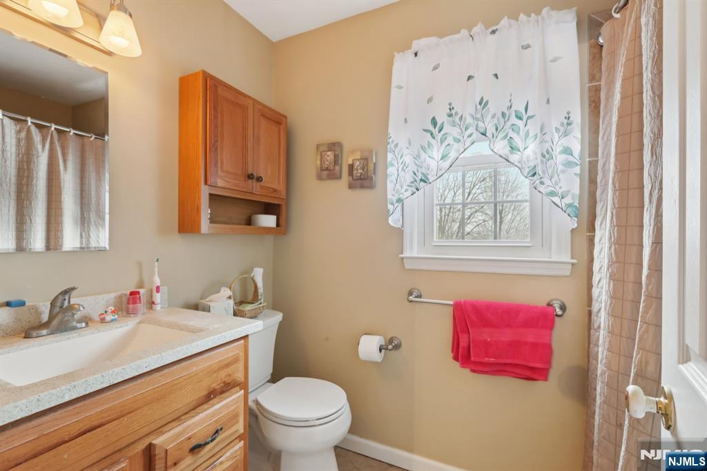 29 Joyce Drive Roxbury Township, NJ 07876 - Photo 22 of 31 a bathroom with a granite countertop toilet sink and mirror