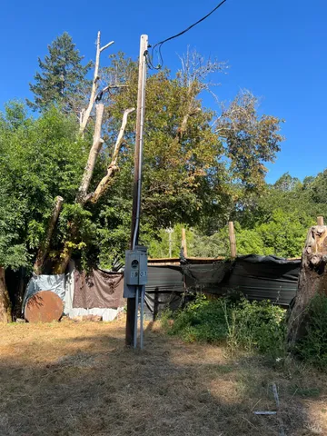 a backyard of a house with lots of green space