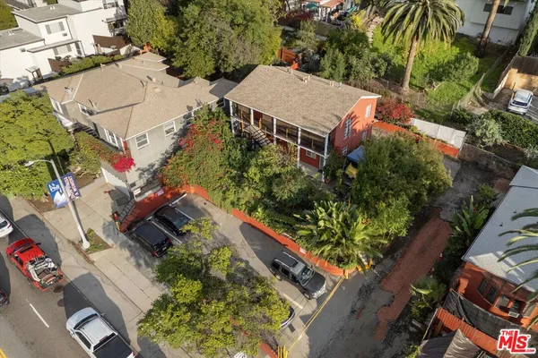 an aerial view of a house