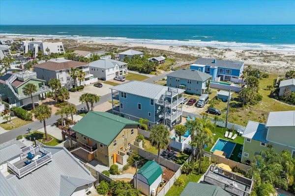an aerial view of multiple house