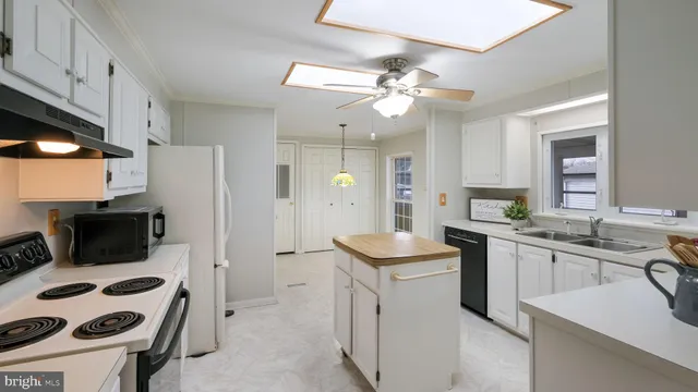 a kitchen with stainless steel appliances a sink stove and refrigerator