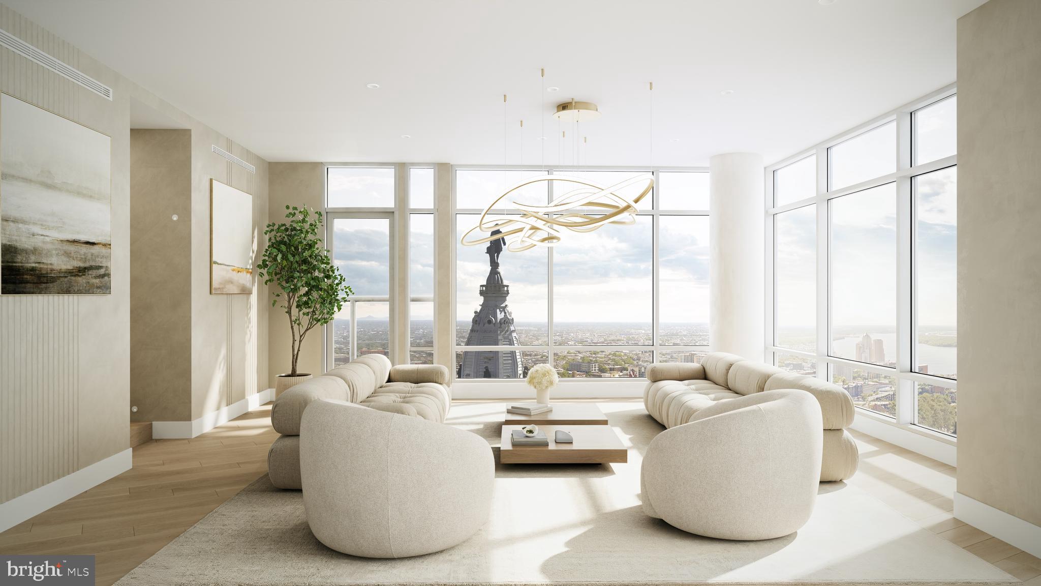 1414 South Penn Square, Unit PH1A Philadelphia, PA 19102 - Photo 2 of 20 a living room with furniture and a large window